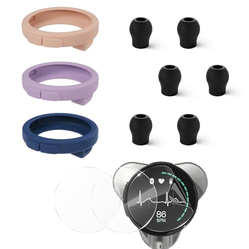 All-in-One Protection Kit for Eko CORE 500 Digital Stethoscope, 3 EPU Flexible Film, 3 Silicone Protective Cover, 6 Rubber Ear Tips, Round Protection for Daily Use, Compatible with Eko Stethoscope ( Pink )