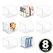 mDesign Modern Stackable Plastic Open Front Dip Storage Organizer Bin Basket for Kitchen Organization - Shelf, Cupboard, Cabinet, and Pantry Organizing Decor - Ligne Collection - 8 Pack - Clear