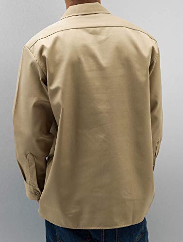 Dickies Men's Long Sleeve Work Shirt, Khaki, Large #TOP1