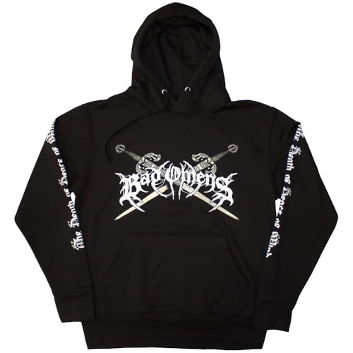 Sweat-shirt à capuche Bad Omens Skull And Candles en coton noir pour style rock et metal