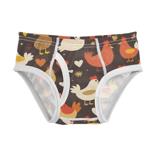 KLL Chicken Black and White Toddler Boy Comfort Training Underwear Breathable Children Undies
