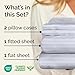 Light Blue and White Striped Sheets - 1 Flat & 1 Fitted Sheet & 2 Pillowcases w/ Deep Pockets - Wrinkle & Fade Resistant - Ultra-Soft, Breathable & Cooling - Luxury Pinstripe Bedding - Queen Size