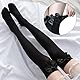 Kniestrümpfe Damen Schwarz Paar,Bow Overknees Strümpfe Damen Schwarz,Lolita Undurchsichtig Overknee Socks,Hohe Socken Damen,Sexy Thigh High Socks Schwarze Kniestrümpfe Schleifenstrümpfe Strümpfen