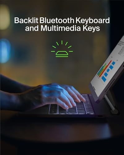 Image of Belkin Pro Keyboard Case w /Magnetic Stand, Backlit Bluetooth Keyboard, Multi-Gesture Controls, Magnetic Apple Pencil Storage Compatibility, & Multimedia Keys for iPad 10th Generation 10.9 inch - Black