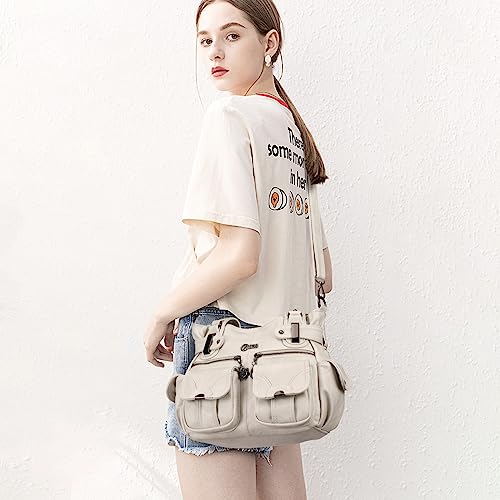 Image of KL928 Women's Shoulder Purse Large Hobo Tote PU Leather Multi-Pocket Bag | Large capacity, water-resistant, easy-clean, adjust strap, fits 10.2 inchipad, pockets, compartments, zipper, shop, travel, daily