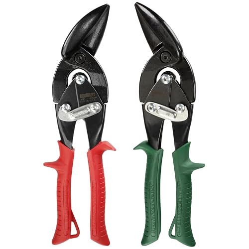 MIDWEST Blackout Series Aviation Snip - Left and Right Cut Offset Tinner Shears, Made in the USA - MWT-6510CO-NP