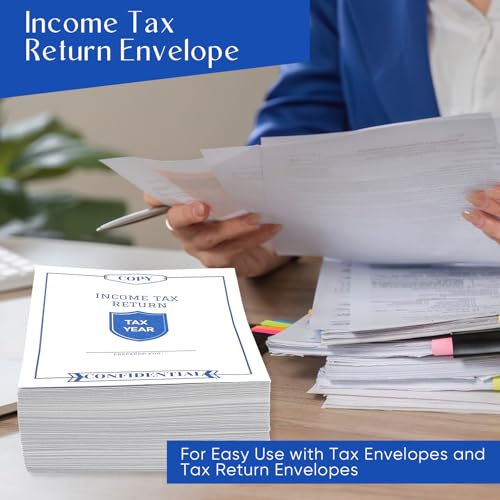FunooFuno 400 Pcs Income Tax Return Envelopes for Tax Preparers 9 x 12 Inches Open End White Envelopes Large Mailer for Office Business Legal Documents Catalog Paper Mailing - Thumbnail 5