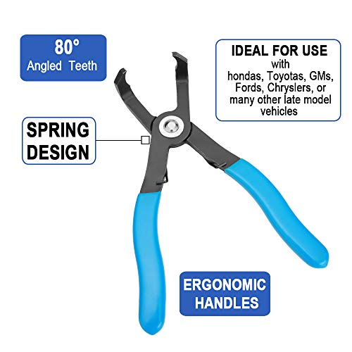 Renekton Push Pin Pliers, 80 Degree Plastic Fastener Remover Tool, Snap Rings And Body Clip Removal Tool, Rivet Puller #TOP2