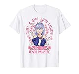 El lindo anime inspiró el gráfico japonés de Manga Baka Otaku Kawaii. Kitschy Sakura Cherry Blossoms Japanese Anime Girl. Una chica que ama el anime y la música. Bonito regalo de anime para las chicas. Just a girl who loves anime and music.