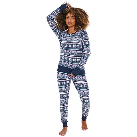 Bench - Womens Everday Essential 'SOFIANA' Winter Loungewear Soft Sleepwear 2 Piece Pyjama Long Sleeve Cotton Rich Comfy Nightwear Sets (M, Navy) Cover