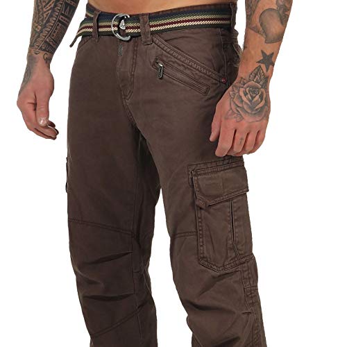 Timezone Herren Loose Benitotz Cargo Hose, Braun (Washed Brown 6051), W31/L34(Herstellergröße:31/34)