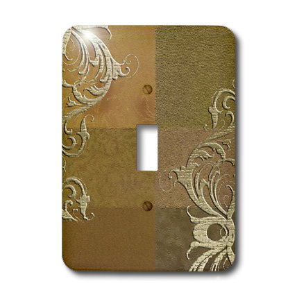 Interrupteur à baïonnette 3dRose motif vigne dorée plaque interrupteur marron salon - 3