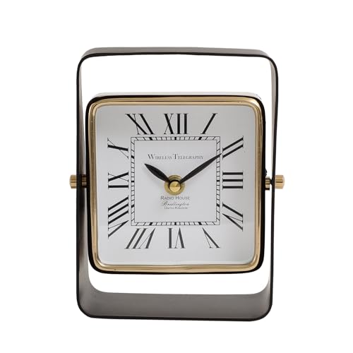Image of Decor de Maison Handcrafted Tempovista Luxury Table Clock for Livingroom,Bedroom,Studyroom | Desk /Table Clocks for Home Decor | Silent Analog Table Clock | Best for Gifting | Gold & Black