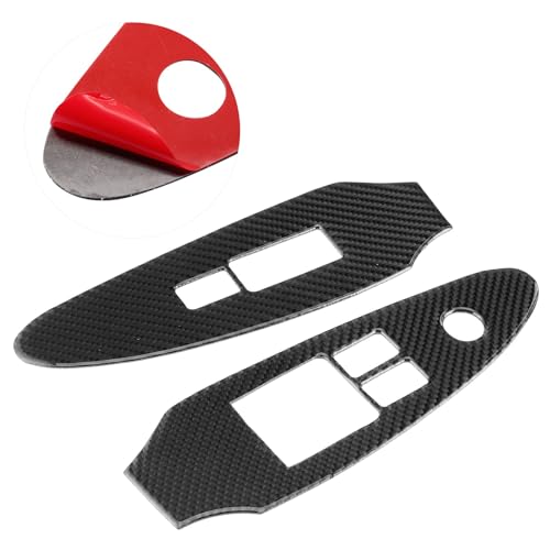 Keenso Panel de Botones de elevacin de Ventana de Fibra de Carbono, Panel de reposabrazos para manija de Puerta de Coche, Marco de Panel de botn de elevacin de Ventana para elctrica 370Z Z34