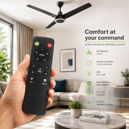 Image of K2 Remotes Compatible for Orient BLDC Ceiling Fan Remote - Replacement Orient Remote with 5-Speed Control, Timer, LED & Boost Function | Fan Remote Only | Exact Match Required | 1 Year Warranty