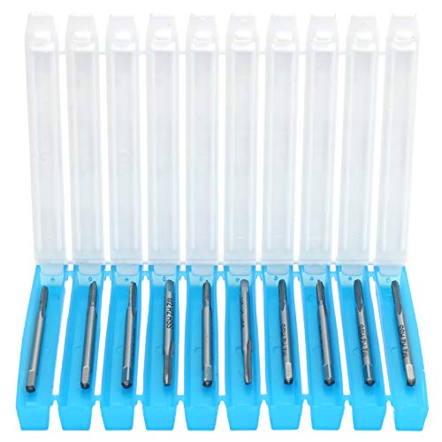 10Pcs M2 Machine Tapping W6542 High Speed Steel Two Taps Straight Flute Taps Taps Drills Straight Flute High Speed Steel Base Machine Hardware Tools