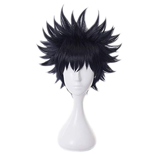 Anime Cosplay Wig, Jujutsu Kaisen Wig, with Free Wig Cap, for Halloween, Party, Carnival, Nightlife, Concerts, Weddings (Fushiguro Megumi Wig)