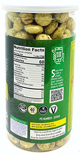 Image of Rani Jumbo Phool Makhana (Fox Nut /Popped Lotus Seed) Green Chilli Oregano Flavor 2.29oz (65g) Vacuum Sealed, Easy Open Top, Resealable Container ~ Indian Tasty Treats | Vegan | NON-GMO | Indian Origin
