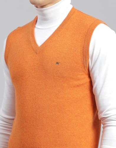 Image of Monte Carlo Off White Solid V Neck Sweater | Warm Woolen Pullover for Men | Soft Comfortable Knitted Winter Wear Sweater for Men's