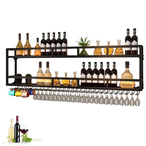 Support de cuisine pour bouteille et verres suspendu : gagnez de la place au comptoir