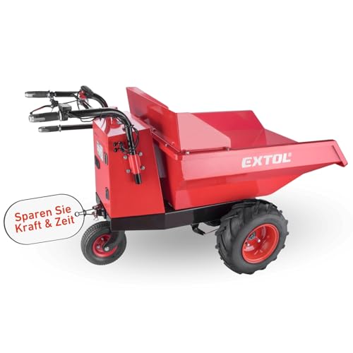 Extol Premium elektrische Schubkarre mit Akku | Dumper mit 200L...