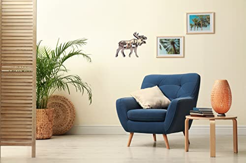 3D Forest Elk Decor Wooden Animal Statues Wall Art For Home Office Work Desktop Decor Farm Rustic Cabin Farmhouse Room Wall Decor For Boys Birthday Gift Housewarming Gift Christmas Decor #TOP4