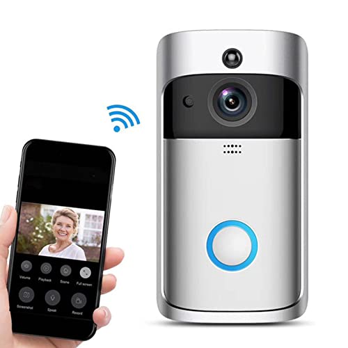 FILFEEL Smart Wifi Video Intercom Doorbell, Wireless Infrared Doorbell Doorphone Access System Door Camera - 166 Wide Angle, Support Phone Remote Control and Wifi Connection