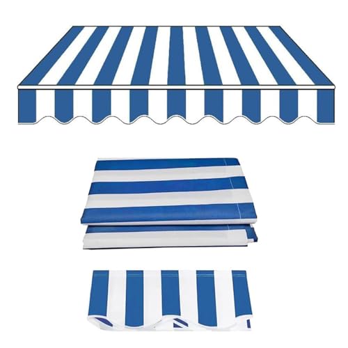 Toile de rechange pour auvent extérieur bleu blanc 4x2,7 m - 2