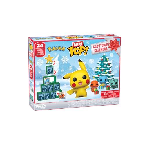 Funko Bitty Pop! Countdown Calendar: Pokemon - Calendario de Adviento - 24 días de sorpresas - Coleccionable Vinyl Mini Figures - Caja misteriosa - Idea de Regalo - Cuenta atrás de Navidad