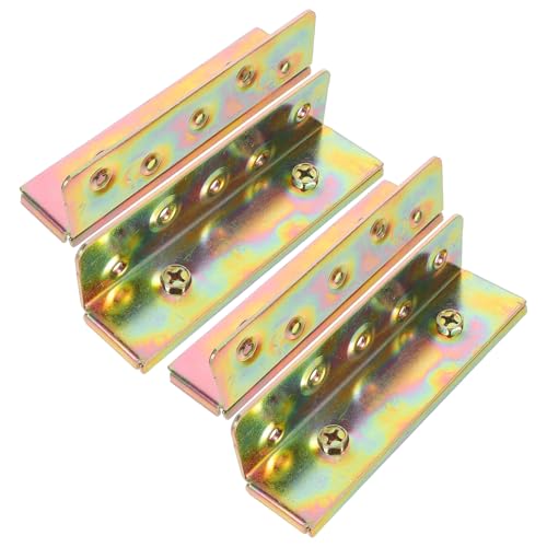 DIYEAH Soportes Metálicos para Cama 4 Piezas 147X44X35 CM Herrajes Resistentes para Armazones y Literas con Tornillos Accesorios Fijos para Cabeceros y Barandillas Silenciosos