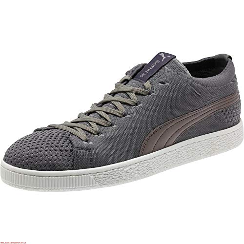 PUMA PUMA Men's Basket Evoknit 3D Fabric Low Top Shoes Size US 8 M Steel Gray