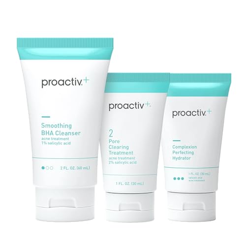 Proactiv+ 3Step Acne Treatment System 30Day Kit Salicylic Acid Cleanser Toner & Treatment Cream Hydrating Paraben-Free Formula for Dryer Skin