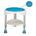 Produktbild AUFUN Duschhocker Duschstuhl 45-57cm Höhenverstellbar und 360° Drehbar Badsitz Blau Duschhilfe Anti-Rutsch Badsitz aus Alu und Kunststoff für Alter, Schwangere
