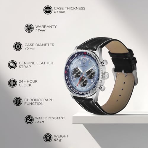 Image of Carlington Legacy Series Analog Wrist Watches with Chronograph & Premium Leather Strap for Men - CT 9988