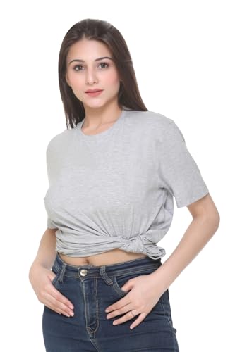 Image of GODFREY Women Round Neck Half Sleeve Cotton T Shirts