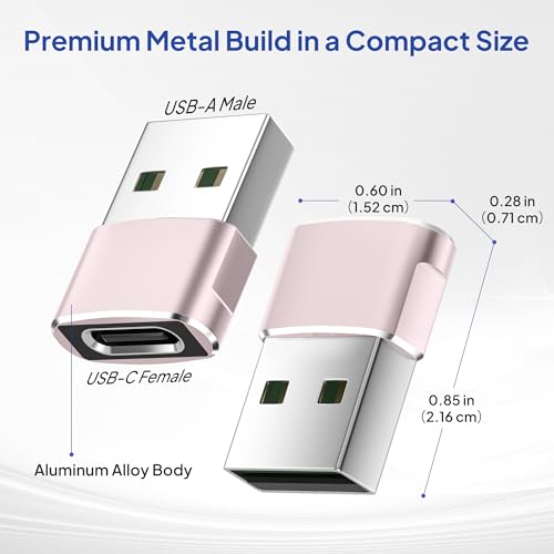 Image of Elebase for Samsung Galaxy S25 Adapter,USB to USB C Adaptor 4Pack,Type C Female to A Male Cable Converter for Galaxy S24 S23 Plus Ultra FE,Z Fold Flip 7 6 5,A55 A54 A53 A52,Tab S10 S9 S8 A9 A8 A7 Lite