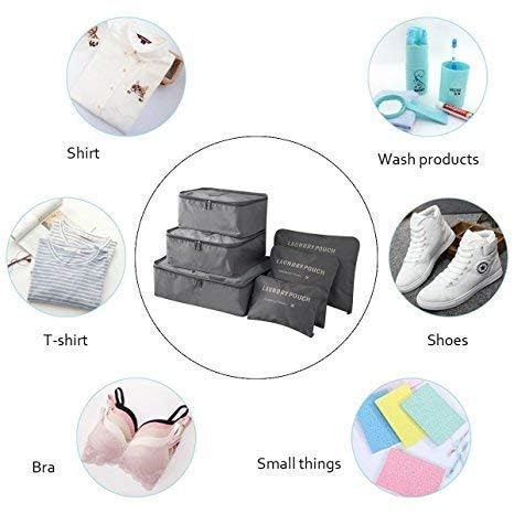 Image of Travel Organizer, Packing Cubes for Travel, Travel Essentials, Toiletry Bag, Packing Bags for Clothes, Travel Organizer for Women, Travel Pouch, Travel Organizer (GREY)