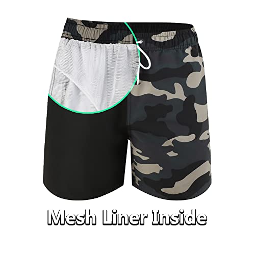 SNOW DREAMS Mens Swimming Trunks 5 inch Swim Shorts Qucik Dry Bathing Suits Lightweight3