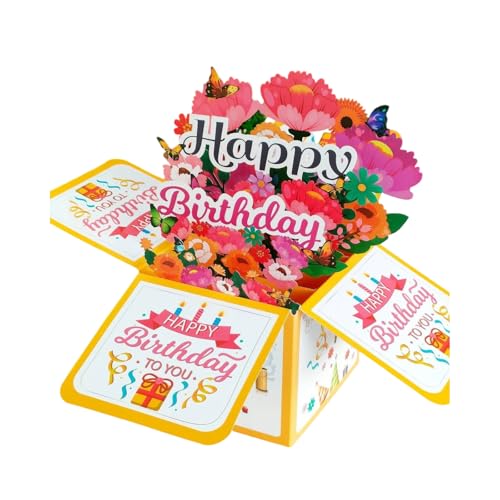 Artistic Birthday Card Crafted From Recycled Paper Spacious Interior for Note Printing Handmade Birthday Cards