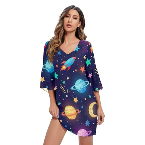 Robe d'été fluide planètes pour rester fraîche et chic