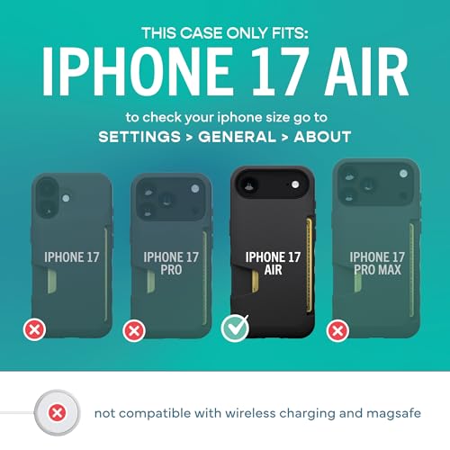 Image of Smartish iPhone Air Wallet Case + Screen Protector - [Slim + Protective] Phone Case Credit Card Holder + 2-Pack Tempered Glass Screen Protectors for Apple iPhone Air - Black Tie Affair