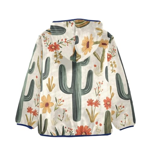 Desert Plants Girls Fleece Jacket Girls Fall Jacket Girls Zip Up Hoodie Girls Sherpa Jacket 2-10T2