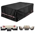 Rectangular Patio Furniture Covers,Upgraded 600D Heavy Duty Outdoor Furniture Covers Waterproof,Outdoor Sectional Dining Table and Chairs General Purpose Furniture Set Cover,88"L × 62"W × 28"H,Black