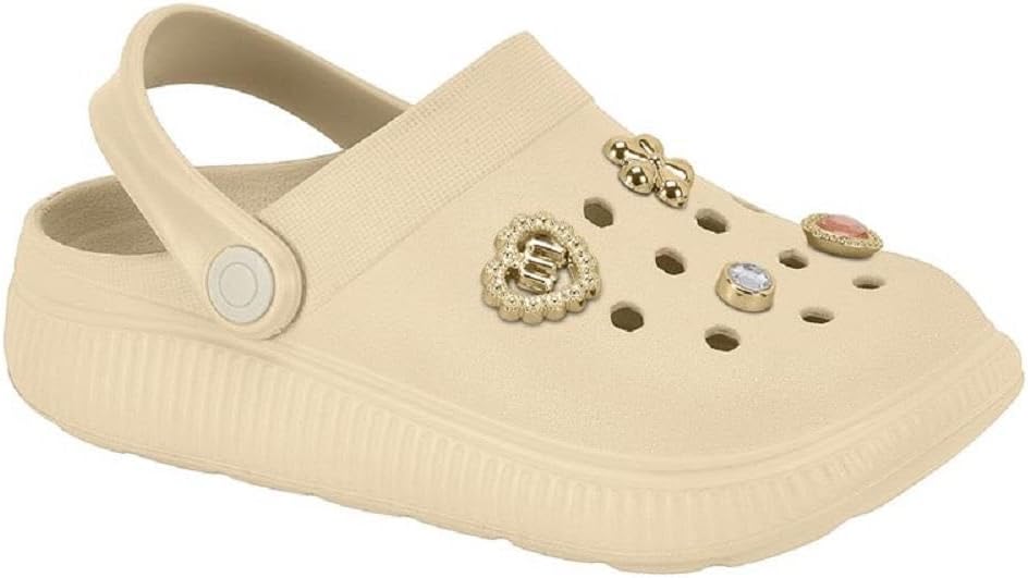 Sandalia Babuche Molekinha Boton Ref 2591.103.30598 Creme 25/26