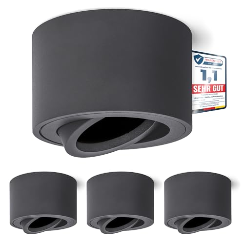 linovum SMOL Decken Aufbauspot Aufbaustrahler schwenkbar anthrazit rund...