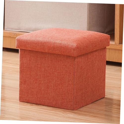 Tabouret de rangement orange IMIKEYA pliable pour petits espaces