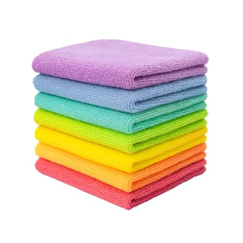 Kit 5 Panos de Limpeza Multiuso em Microfibra Colorida 25x25cm – Alta Absorção e Secagem Rápida