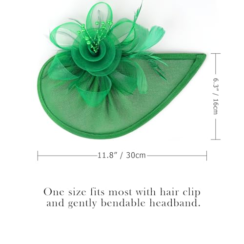 Image of DRESHOW Women Fascinator Hats Tea Party Hat Vintage Pillbox Hat Headband for Cocktail