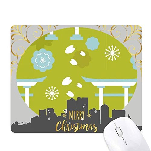 Tapis de souris caoutchouc bleu vert blanc du Japon la nuit de Noël finition premium