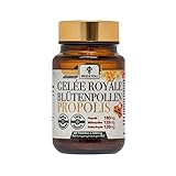 Bee&You Propolis,Gelée Royale,Blütenpollen Tabletten 500mg (60 Tabletten,Keine Zusatzstoffe,Fairer Handel,100% natürlich,ohne Zusatzsstoffe,hochdosiert, Schutzharz der Bienen,Kapseln,lange haltbar)